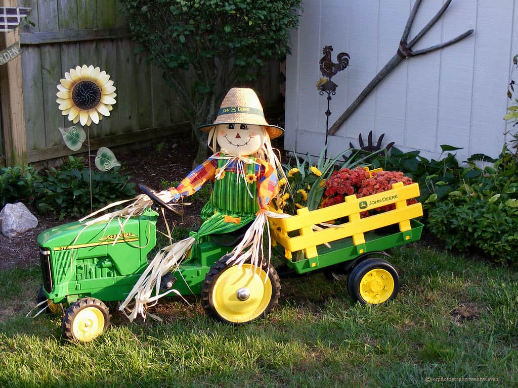 Tractor on a large grass field